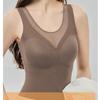 Nova roupa íntima feminina com forro de lã hidratante, espessada, outono e inverno, gola em V, top térmico com almofada no peito, colete térmico para mulheres