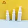 Botella de Mascota Redonda Personalizada de 60 ml con Hombros Redondeados, Botella Dispensadora Blanca para Cosméticos, Botella para Aceites Esenciales, Botella Vacía de Viaje