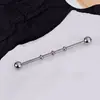 Moda Joker Moto Cabeza de Calavera Puente de Oreja Estrellas Acero Inoxidable Inglés Varilla Larga Aretes de Tachuela Pendientes Dobles para Agujeros de Oreja