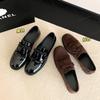 Mocasines de cuero con lazo súper atractivos, primavera 2025, nuevos zapatos de cuero charol con punta redonda, tacón bajo grueso y boca profunda para mujer