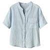 100.00kg Hermana Gordita Verano Coreano Nuevo Temperamento Textura Camisa de Manga Corta Talla Grande Camisa Combinable para Mujer 7011