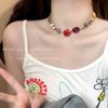 Collar de cuentas de mariposa de colores para mujer, combina con todo, sin color, diseño de nicho de alta gama, cadena de clavícula dulce, accesorios al por mayor