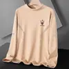Camiseta de Terciopelo Doble Cara de Cuello Alto y Manga Larga para Otoño e Invierno, Ajustada, Casual, Camiseta Básica para Hombre y Mujer, Cuello Solapa, Engrosada, Top Cálido