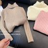 [em estoque meninos e meninas suéter outono e inverno novo versátil infantil manga longa coreano pulôver moda gola alta suéter de malha