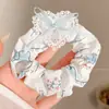 2026 Novo Estilo Estilo Floresta Elástico Alto Prendedor de Cabelo com Laço Preguiçoso, Corda de Cabelo para Rabo de Cavalo em Tecido de Renda para Mulheres