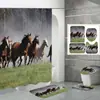 Amazon Comercio Electrónico Transfronterizo Más Vendido Impresión Digital de Alta Definición 3D Cortina de Ducha de Poliéster Impermeable Animal Caballo Venta Directa de Fábrica
