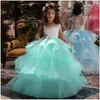 Productos de Venta Caliente Transfronterizos: Falda de Malla con Volantes Hinchados para Niñas, Vestido de Princesa de Alta Gama con Pliegues, Vestido Formal Largo para Niñas