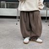 Calça de Moletom com Forro de Lã para Meninos 2026 Outono e Inverno Nova Moda Estilo Coreano Grossa Casual para Crianças