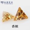 Yongjia Piedra Preciosa Triángulo Recto Zircón Piedra Suelta Colorida Cz Sintético Circonita Cúbica Accesorios para Joyería Zirconio Colorido