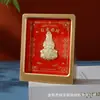 Marco de Fotos 3D con Lámina Dorada Atrae Riqueza Adorno de Escritorio Calabaza Dios de la Riqueza Bolsa de la Suerte Decoración de Escritorio Souvenir de Inauguración Reunión Anual Regalo