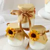 5 piezas de decoración para mesa de postres: botellas de pudín, mermelada de yogur con miel, vasitos de pudín, decoraciones para hornear, jarrón con forma de sol, tapa de botella, banda de corbata