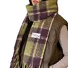 Cachecol Xadrez Atmosférico Estilo Coreano para Mulheres, Novo Modelo Outono e Inverno 2026, Toque de Luxo, Espessado, Quente, Xale Versátil