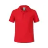 Camisa polo de algodão pesada para crianças, manga curta, gola, manga curta, atividade pai-filho, acampamento de verão, bordado de figura, personalizado, atacado