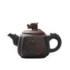 Tetera de arcilla púrpura juego de té de cerámica de gran capacidad semimanual tetera individual para el hogar cuadrada tetera Dragón y Fénix