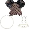 Joias de Moda Europeia e Americana Transfronteiriças Novas, Luxo Acessível e Luvas Elegantes com Laço, Conjunto de Colar Elegante Shijia para Crianças