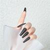 Uñas postizas largas con armadura de ballet, color sólido, esmeriladas, trapezoidales, removibles, con parche para decoración de uñas.