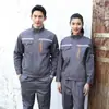 Conjunto de Ropa de Trabajo de Poliéster-Algodón para Primavera y Otoño, Unisex, Ropa Duradera para Reparación de Automóviles, Top de Manga Larga, Ropa de Trabajo de Protección Laboral para Taller de Fábrica