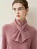 Cachecol Tricotado Feminino Outono Inverno Novo Estilo Cor Sólida Lã Curto Quente Protetor de Pescoço Cachecol Moda Versátil Combinação com Suéter