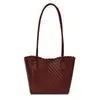 Bolsa Grande para o Dia a Dia para Mulheres 2026 Novo Verão High-End Retrô Textura Trançada Bolsa de Ombro Único Bolsa Tote Saco