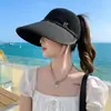 Sombrero de Sol de Verano para Protección Solar, Sombrero de Sol de Parte Superior Abierta, Sombrero de Sol de Punto para Exteriores con Retazos, Portátil, Enrollable, Ala Ancha, Adulto