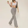 Pantalones de Yoga Europeos y Americanos Transfronterizos de Amazon para Mujer de Cintura Alta Pierna Ancha Pierna Estrecha Largos Deportivos Micro Campana Pantalones de Pierna Ancha