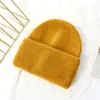 Nuevo Gorro de Punto de Pelo de Conejo Angora para Mujer Color Caramelo Más Fácil de Combinar Moda Gorro para Mujer Otoño e Invierno Color Sólido Gorro Cálido Gorro de Terciopelo de Conejo