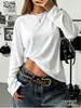 Comercio electrónico transfronterizo: Estilo europeo y americano, color liso, manga larga, cuello redondo, versátil, adelgazante, nuevo top casual para mujer