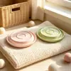 Cuenco circular de cerámica de color crema con esmalte interior para mascotas (perros pequeños y gatos), cuenco bajo para gatos, cuenco de comida, en stock para ventas transfronterizas