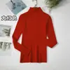 2025 Nuevo Multicolor Otoño e Invierno Color Sólido Básico Versátil Tejido Clásico Cuello Alto Manga Larga Camisa Base