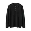 Nova Coleção Outono/Inverno 100% Caxemira Masculino Gola Lapela Minimalista para o Dia a Dia Fácil de Combinar Temperamento Moda Casual Blusa de Tricô