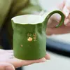 Juego de Taza y Platillo de Café con Oro Espolvoreado del Fabricante Xiaoqinggan Taza de Cerámica para Latte para Atraer Riqueza y Tesoro Taza Exquisita de Gama Alta para el Té de la Tarde