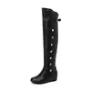 48 Botas Mesa de Agua Nuevo talla extra Botas de Caballero Botas Tacón de Cuña Interior Botas Altas hasta la Rodilla Comercio Exterior Remache Casual Generación 40 Mujer