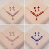 Nuevo collar de amatista de cristal transfronterizo, pendientes, traje, vestido de noche, accesorios, accesorios de novia, sentido de alta gama
