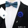 Conjunto de Gravata Borboleta, Abotoaduras e Broche Masculino de Três Peças para Terno de Casamento do Noivo Decoração de Camisa Gravata Borboleta Paisley