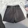 Shorts de Traje Gris de Verano para Mujer, Ropa Exterior 2026 Nuevos Pantalones Anchos Sueltos de Cintura Alta Versátiles de Línea A Casuales