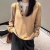 Nuevos Tops Suaves y Cerosos Holgados de Cuello Redondo Prendas de Punto de Lana Punto de Lana Otoño e Invierno 25 Estilo Coreano Versátiles