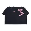 Camiseta de Algodón Puro 240g Verano para Hombre Casual Transpirable Básica Estilo Letras Ropa de Hombre Holgada Cuello Redondo Mangas Cortas para Pareja