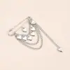Joyería Transfronteriza Europea y Americana Nuevo Estilo Broche de Cadena de Corazón Broche de Borla Multicapa Estilo Metálico Vintage Pin Personalizado