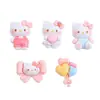 Pajarita de Corazón de Dibujos Animados Meow Creativa Hecha a Mano DIY Accesorios de Pegamento de Crema Resina Accesorios Pequeños Materiales para Joyería Venta al por Mayor