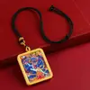 Collar con Thangka estilo Xizang Semi-Pintado a Mano Vajra Dorado