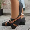 Nuevos Zapatos Casuales de Tela Vaquera de Gran Tamaño para Mujer, Estilo Slip-On Planos de Caña Baja, para Otoño, Punta Redonda, Boca Baja, Bloques de Color, Estilo Náutico