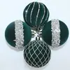 Bola de Navidad Afelpada de 8CM Adorno para Árbol de Navidad Bola de Plástico Pintada Decoración Navideña con Pedrería Bola de Navidad Afelpada