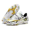 Zapatos de Fútbol Niños Adolescentes Velcro Niños Niñas Tacos Largos Tacos de Césped Suela Plana Estudiantes de Primaria Secundaria Zapatos Deportivos de Competición