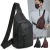 Bolso de Pecho Versátil de PU Transfronterizo para Hombres, Bolsa Pequeña para Deportes al Aire Libre y Ciclismo, Bolso de Hombro para Viajeros, Bolso Cruzado Resistente al Agua
