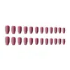 Uñas Portátiles Color Sólido Mate Esmerilado Forma Trapezoidal Estilo Europeo y Americano Uñas de Manicura 24 Piezas Parches de Uñas Postizas Ultra Delgados Terminados