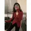 Top de punto de alta gama, calidad de moda, nicho, cuello en V cruzado, suéter interior elegante de ajuste ceñido para mujer, camiseta base