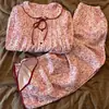 Pijama de gasa de algodón para mujer, nuevo otoño 2026, dulce estampado floral, se puede usar afuera, manga larga, pantalón largo, ropa para el hogar, conjunto de talla grande