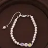 Pulsera de moda con cuentas de circonita y perlas, lujo ligero, elegancia de alta gama, joyería de diseño versátil y única