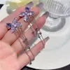 Novos Brincos de Borboleta com Cristal de Zircônia, Brincos Longos com Franjas Doces e Modernos Personalizados, Brincos de Pérola Versáteis para Mulheres