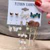 Conjunto de brincos retro francês novo da Amazon, brincos de argola com pérolas, conjunto de 6 peças para mulheres